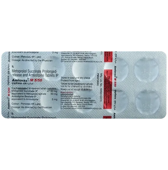 amlovas m 5/50mg tablet 10's